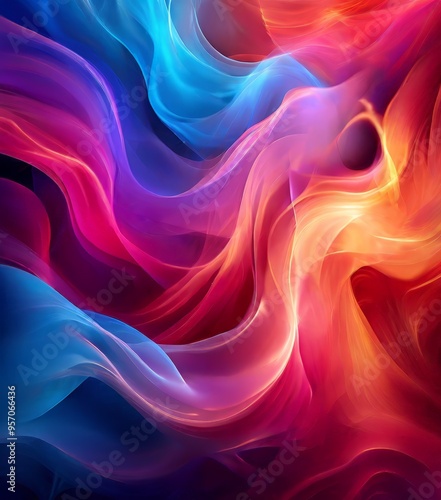 Wallpaper Mural abstract background with colorful waves Torontodigital.ca