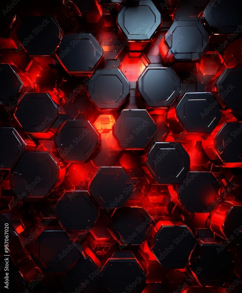 Obraz premium red hexagon wallpaper wallpapers