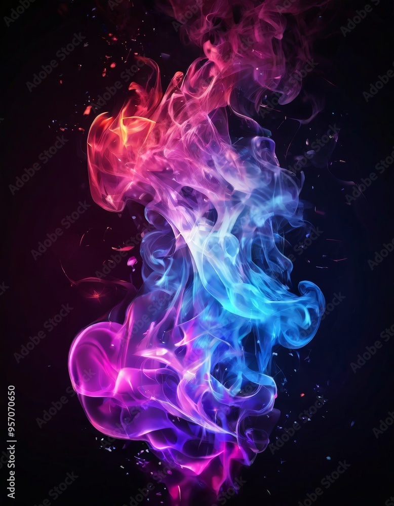 Fototapeta premium colorful smoke on black background