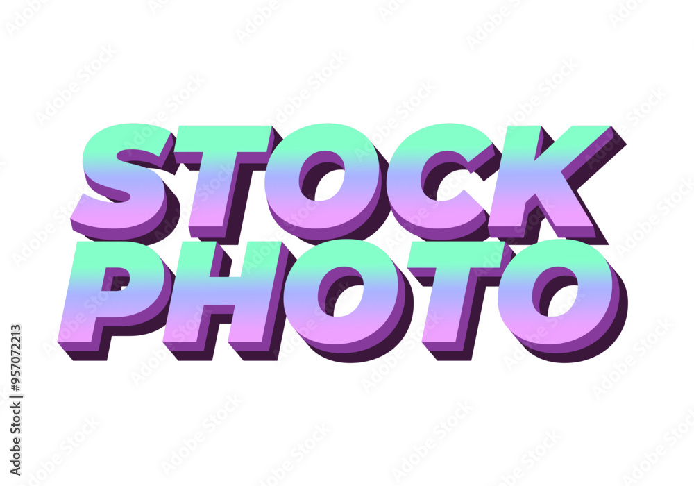 Stock photo. Text effect in 3D style with modern colors Stock photo. Text effect in 3D style with modern colors