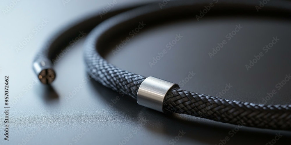 Black leather bracelet with silver clasp. Black leather bracelet with silver clasp.