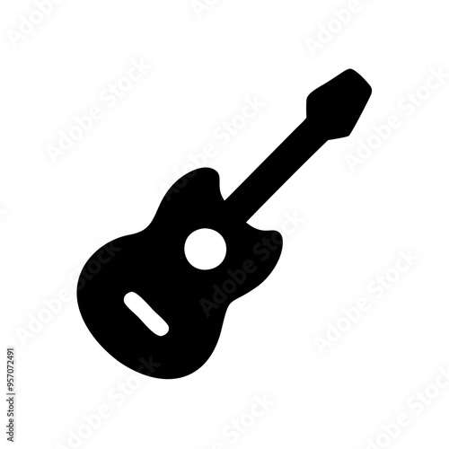 guitar vector, silhouette an iconic guitar shape