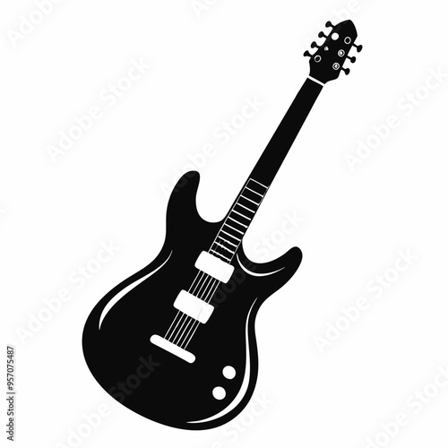 guitar vector, silhouette an iconic guitar shape