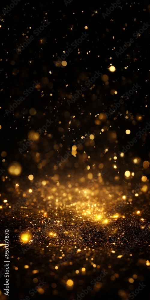 black background with gold glitters black background with gold glitters