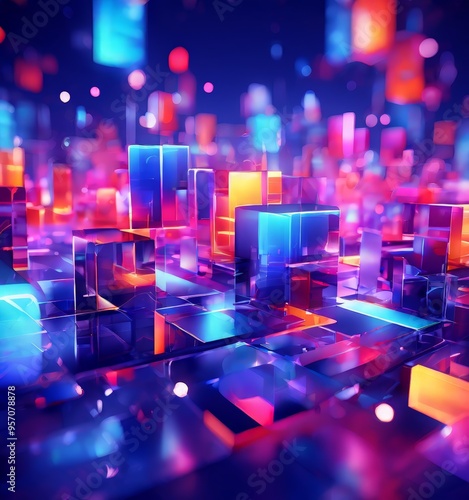 abstract 3d cubes background
