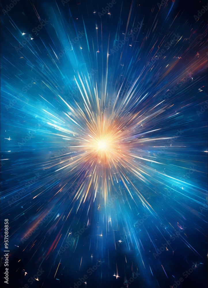 Naklejka premium bright explosion light and stars