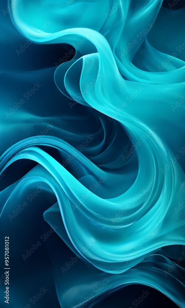 Naklejka premium abstract blue background with smooth waves