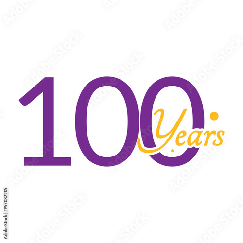 100 Years Anniversary Number simple design collection Vector Template Illustration