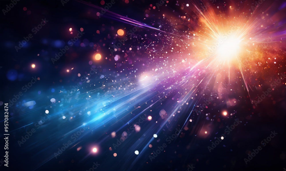 Fototapeta premium bright explosion light and stars