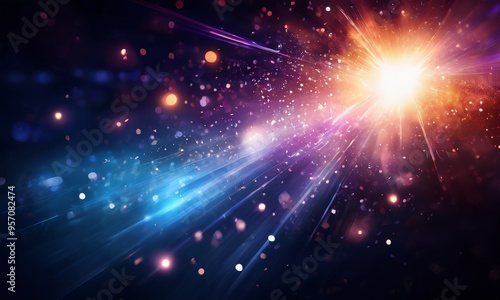 bright explosion light and stars