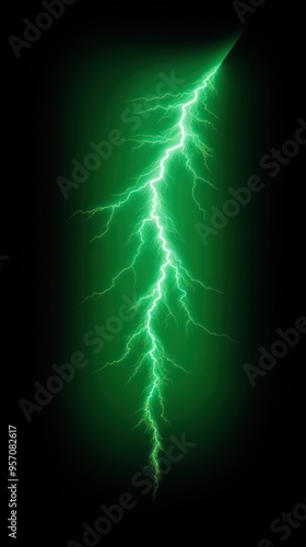 Mint green lightning, isolated on a black background vector illustration glowing mint green electric flash thunder lighting blank empty pattern