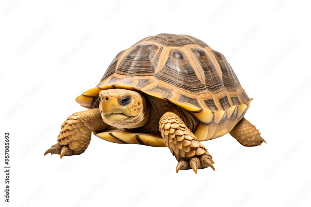 Fototapeta premium close up of a turtle, appropriate for use in publications on nature, education, and pet care