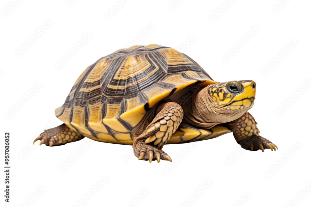 Obraz premium close up of a turtle, appropriate for use in publications on nature, education, and pet care