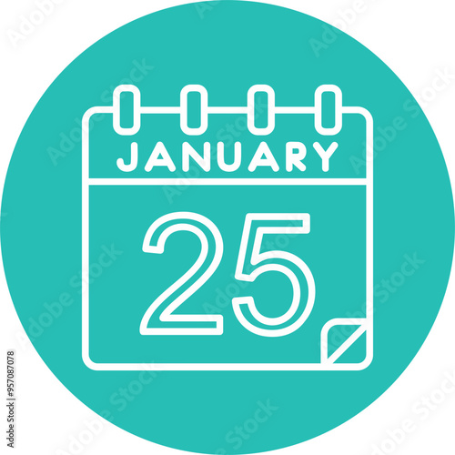 25 January Vector Icon Design