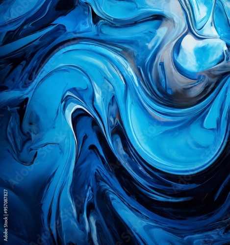 blue abstract painting