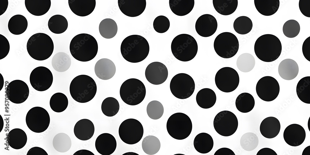 White polka dot pattern on a black background White polka dot pattern on a black background