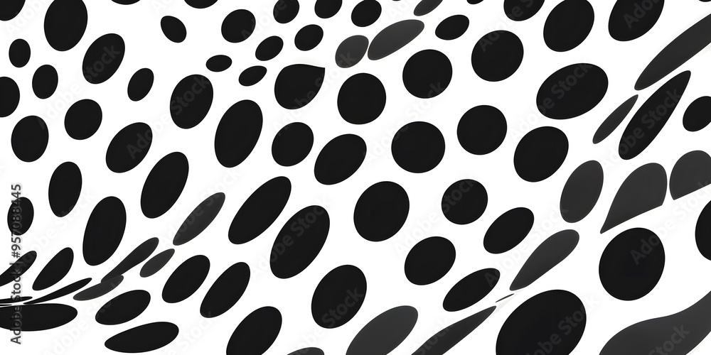 A black and white pattern of dots is displayed on a white background A black and white pattern of dots is displayed on a white background