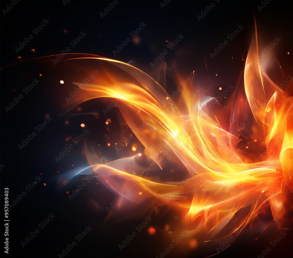 Obraz premium fire with bright orange and yellow flames