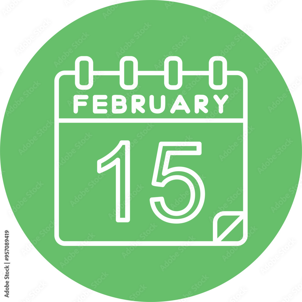 15 February Vector Icon Design 15 February Vector Icon Design