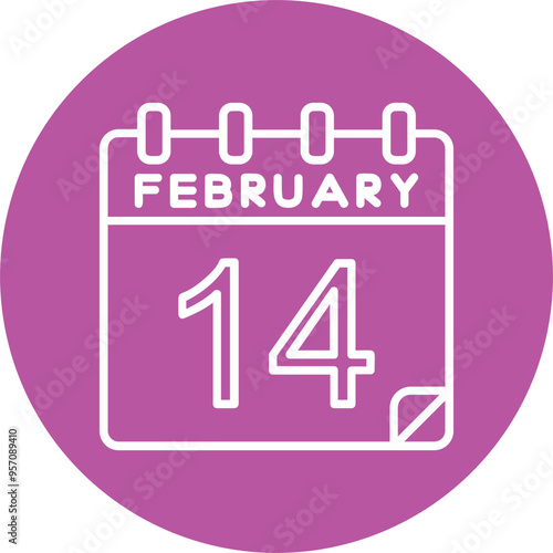 14 February Vector Icon Design