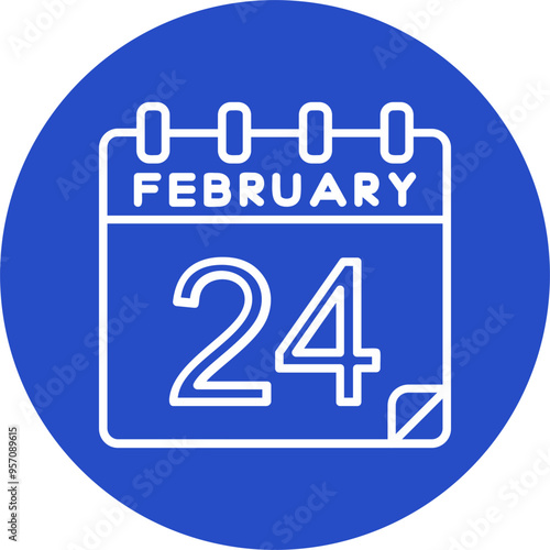 24 February Vector Icon Design