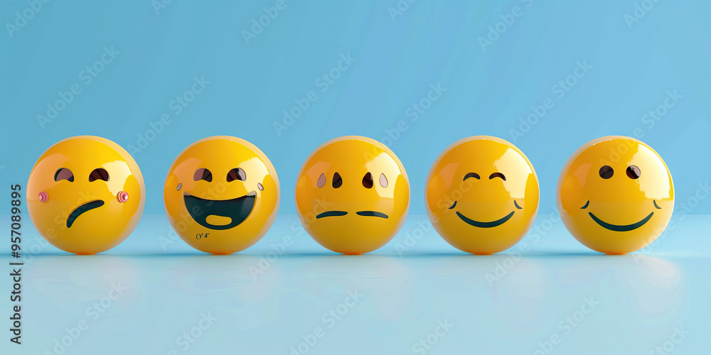 Customer Satisfaction: A series of emoji faces on a scale of 1-5, indicating client happiness with products or services. Customer Satisfaction: A series of emoji faces on a scale of 1-5, indicating client happiness with products or services.