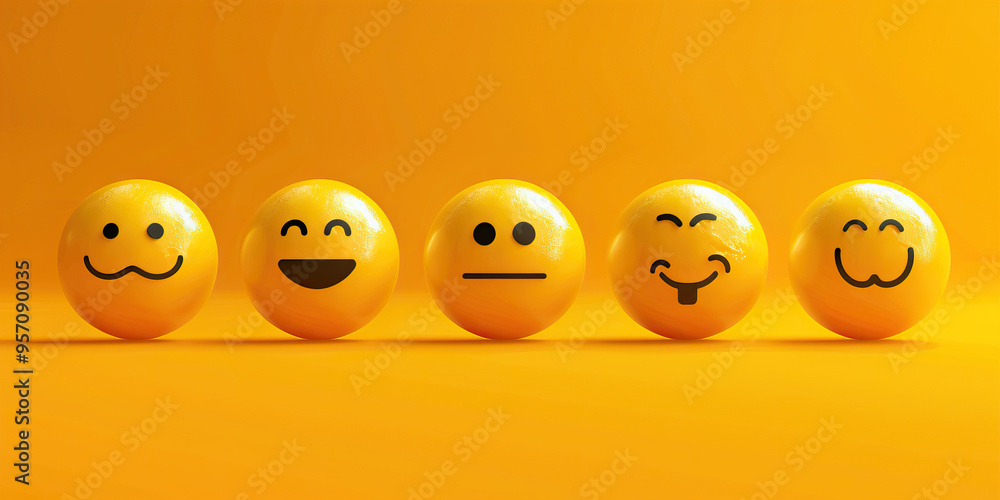 Customer Satisfaction: A series of emoji faces on a scale of 1-5, indicating client happiness with products or services. Customer Satisfaction: A series of emoji faces on a scale of 1-5, indicating client happiness with products or services.