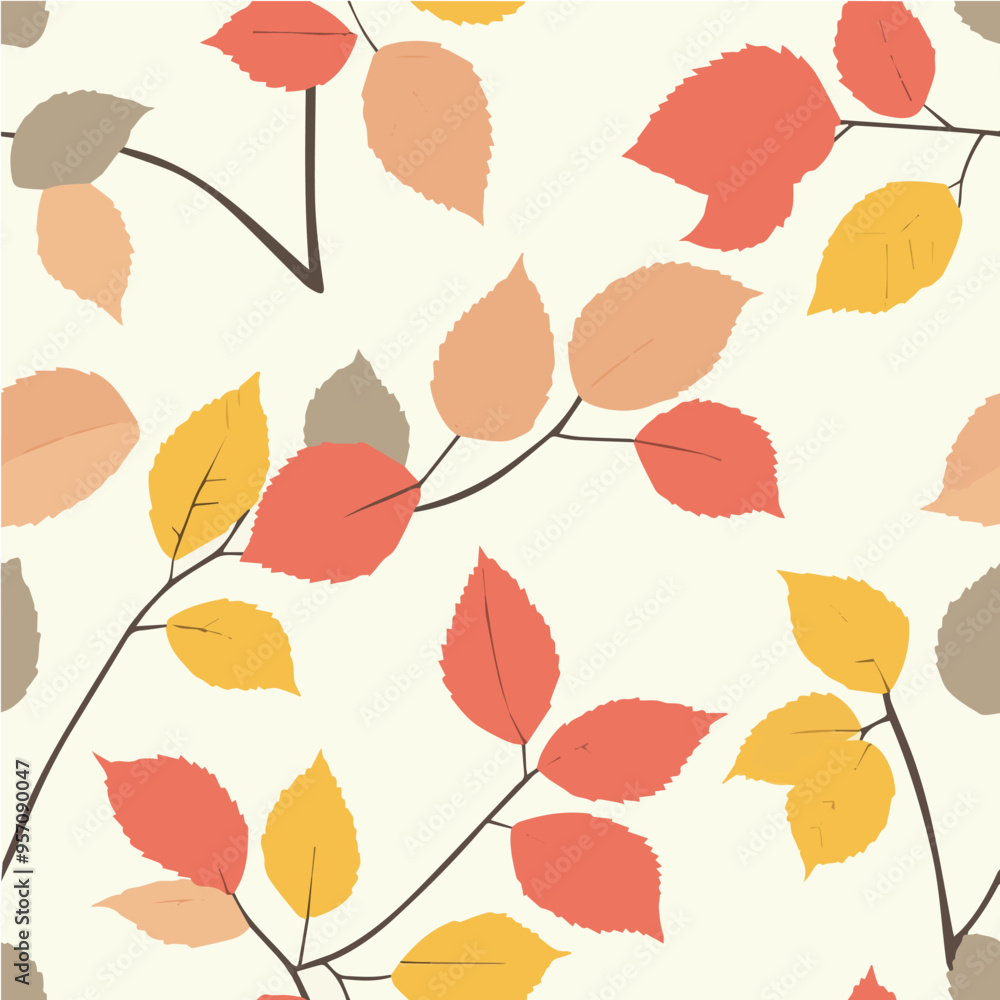 Obraz premium Seamless pattern with autumn leaves