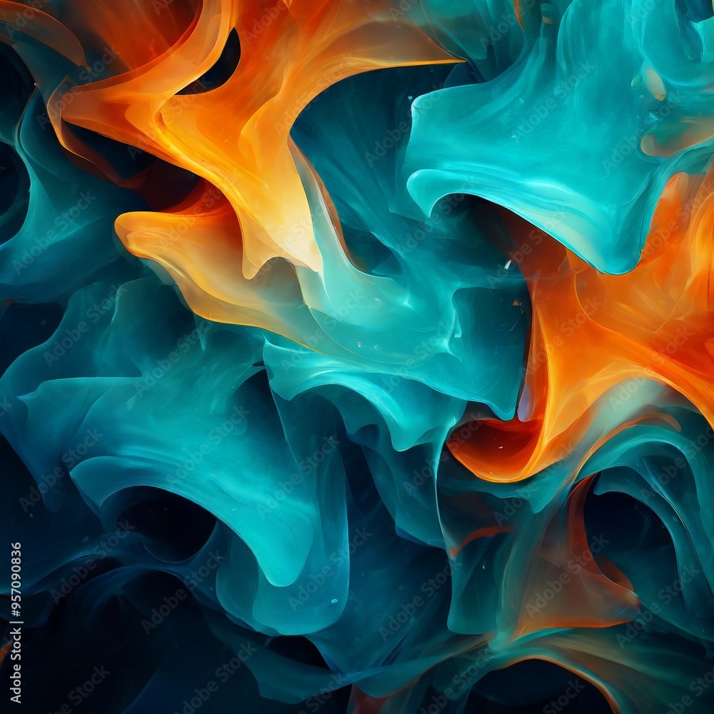 Obraz premium colorful background with lot orange and blue smoke