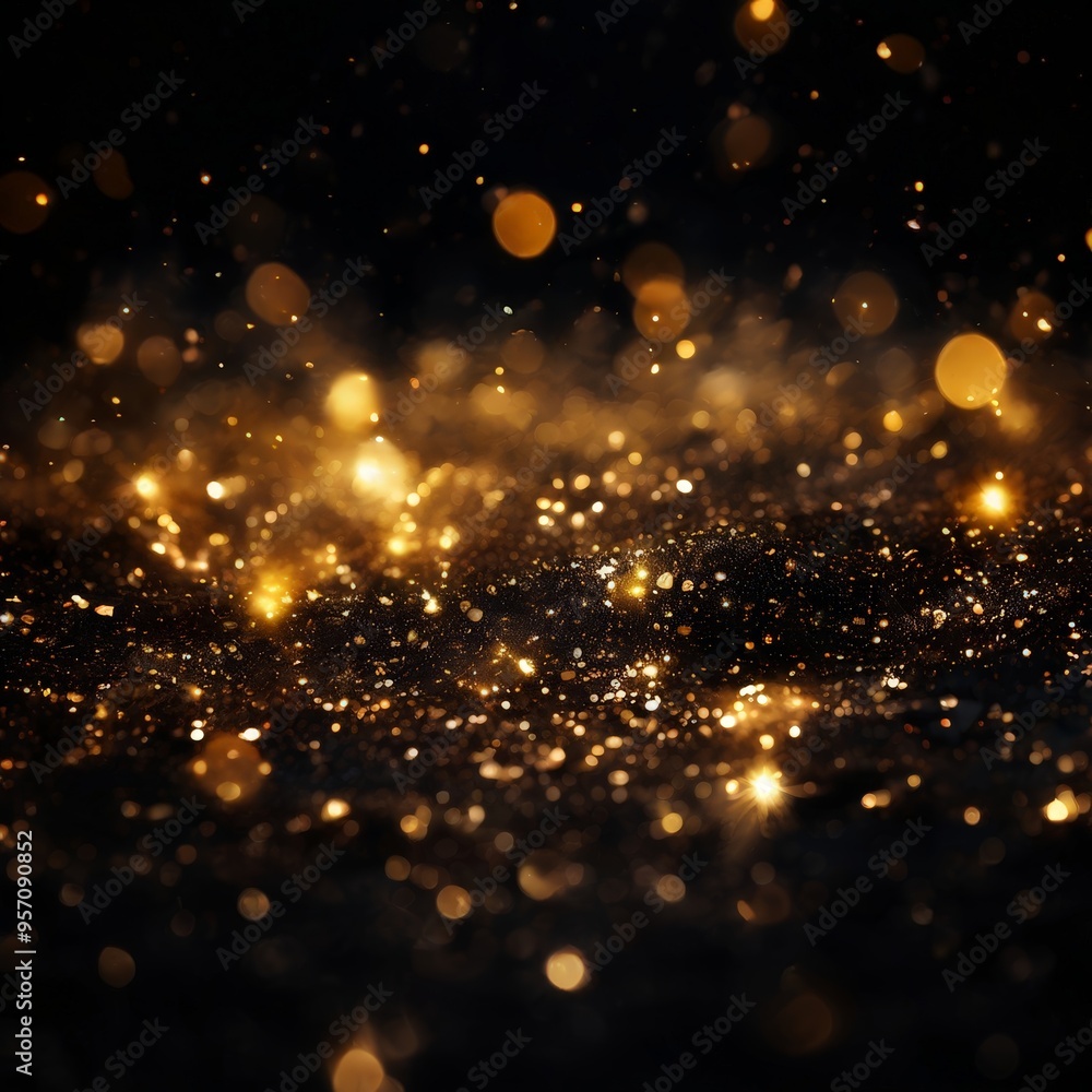 Obraz premium black background with gold glitter