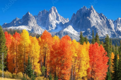 The Sawtooth mountains in Idaho are spectacular at this time of year with their brilliant autumn colors