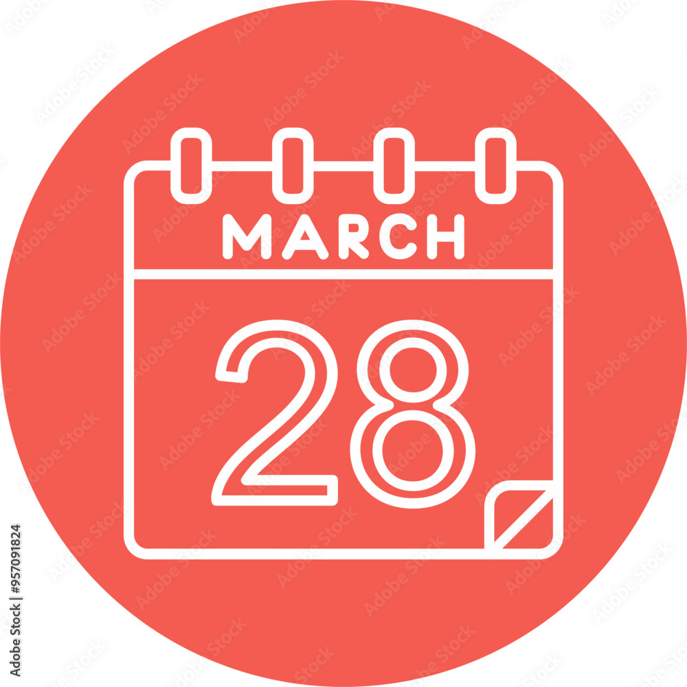 28 March Vector Icon Design 28 March Vector Icon Design