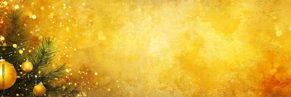 christmas tree with orange balls and golden background christmas tree with orange balls and golden background