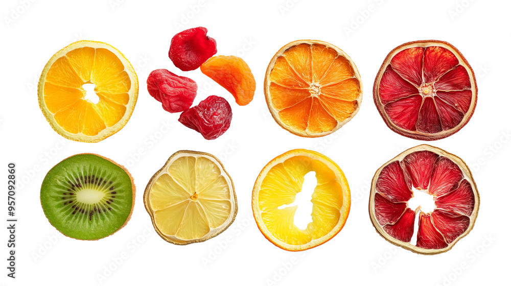 Dried fruit slices citrus isolated on white background Dried fruit slices citrus isolated on white background