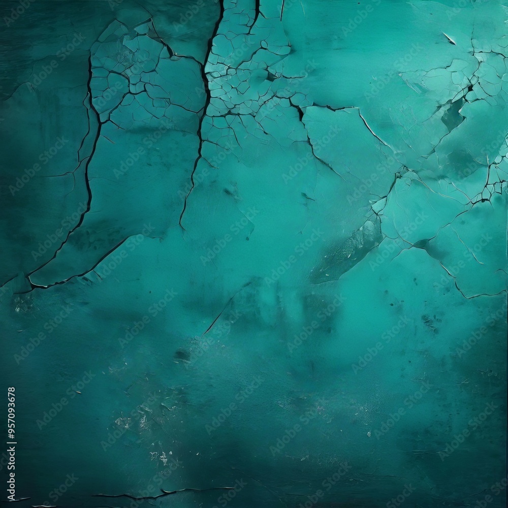 Naklejka premium green wall with cracks and