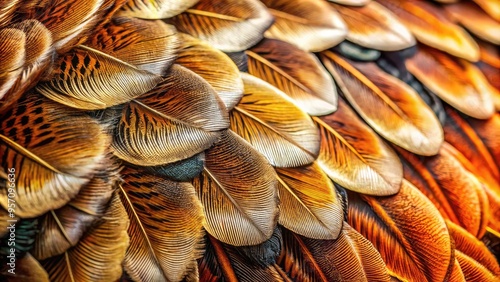 Soft focused macro photography of various animal textures, including fur, feathers, scales, and skin, showcased in a cohesive, warm-toned, naturalistic, high-contrast set. photo