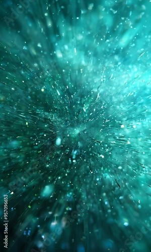 green explosion with sparks and
