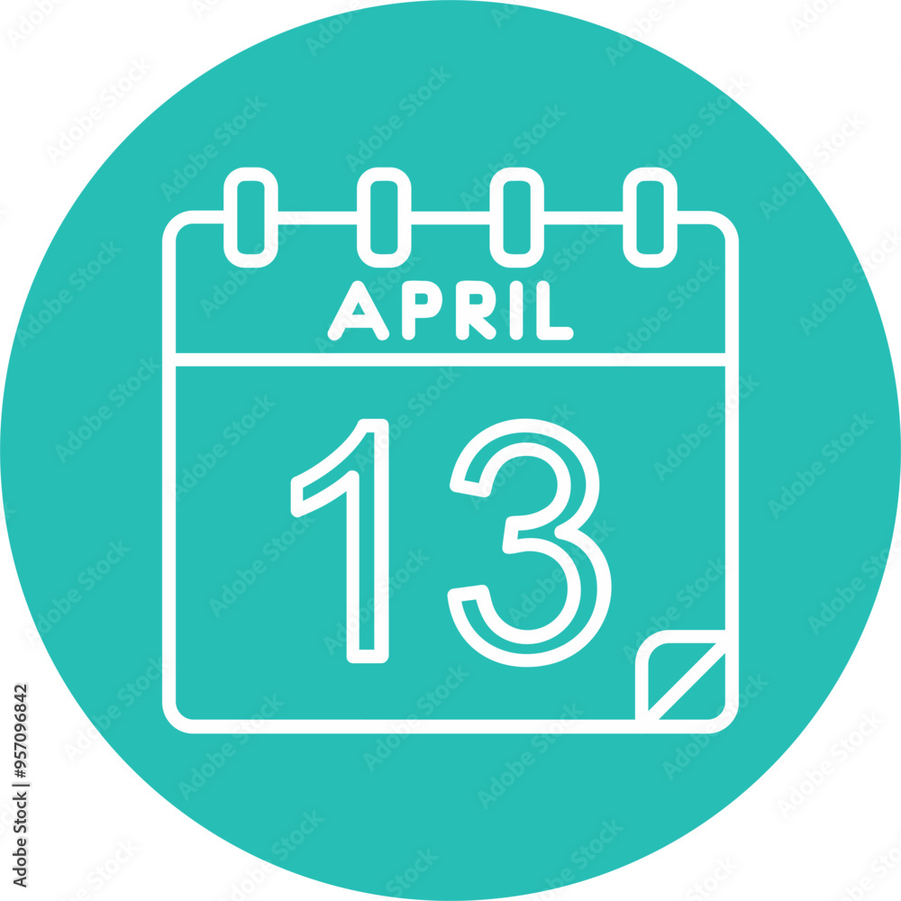 13 April Vector Icon Design 13 April Vector Icon Design