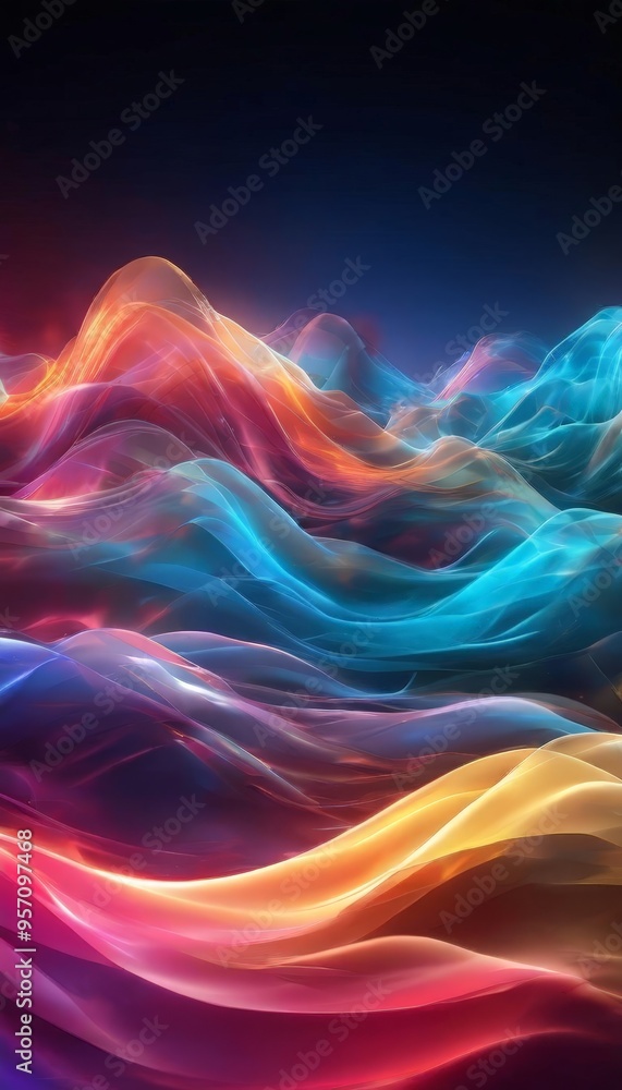 Fototapeta premium abstract background with colorful waves