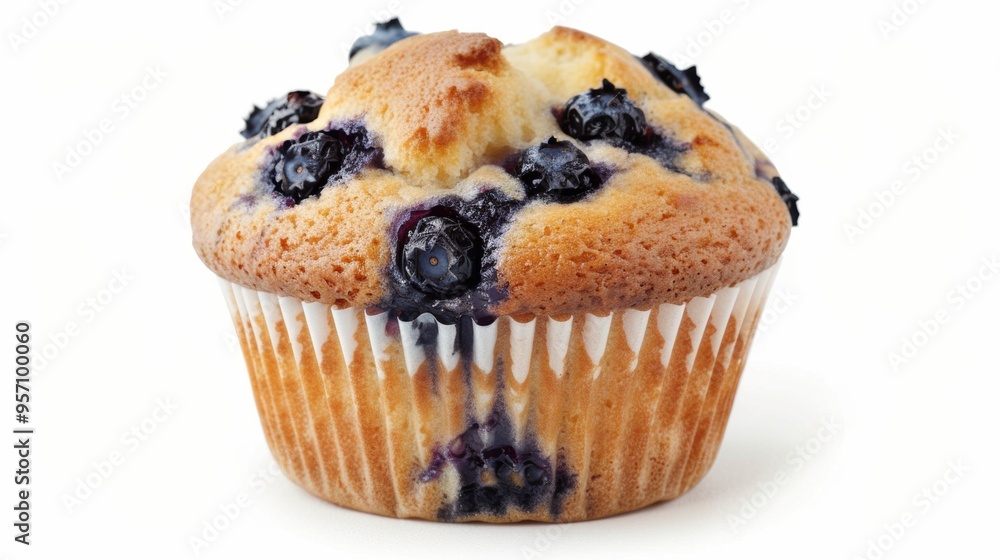 Blueberry fruit and muffin cupcake isolated over white background Blueberry fruit and muffin cupcake isolated over white background