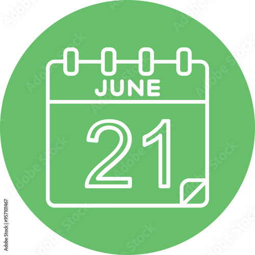 21 June Vector Icon Design
