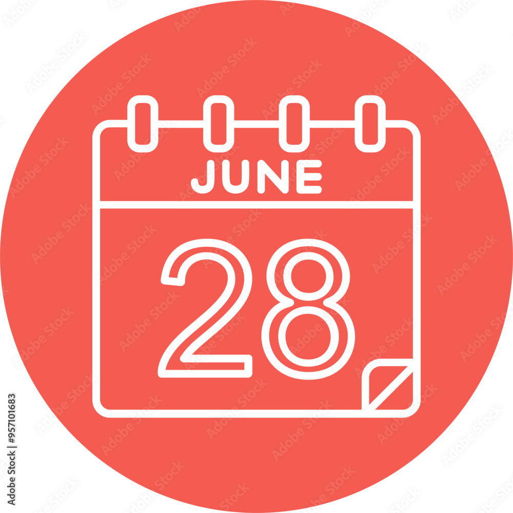 28 June Vector Icon Design 28 June Vector Icon Design