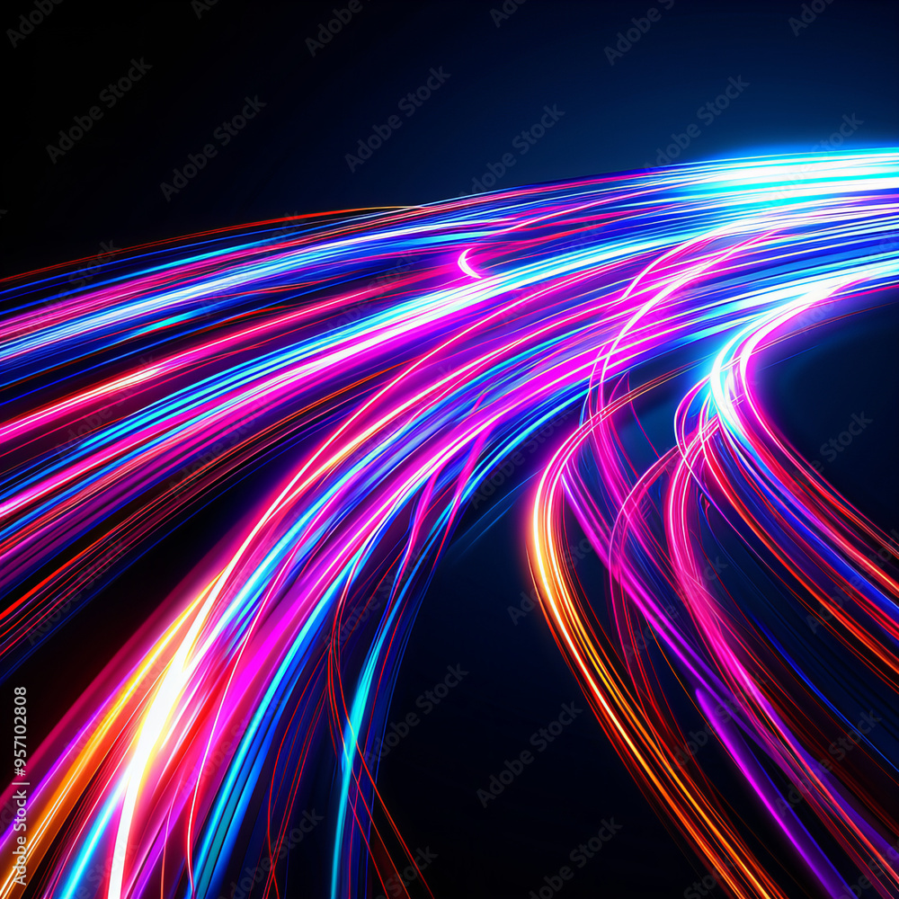 Colorful Neon Energy Flow symbolizing AI Data Transfer - Generativ AI Colorful Neon Energy Flow symbolizing AI Data Transfer - Generativ AI