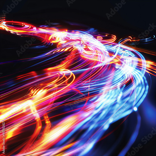 Wallpaper Mural Colorful Neon Energy Flow symbolizing AI Data Transfer - Generativ AI Torontodigital.ca