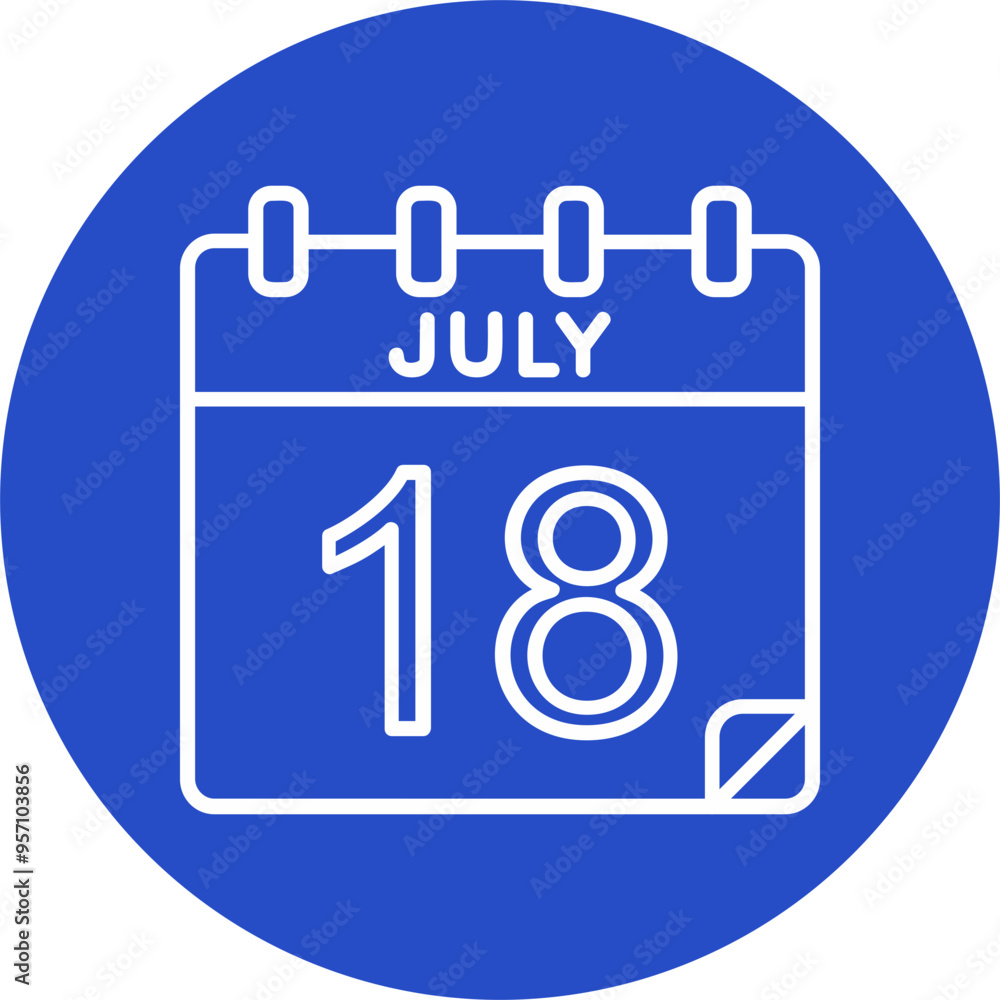 18 July Vector Icon Design 18 July Vector Icon Design