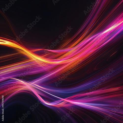 Wallpaper Mural Neon Pink Energy Flow symbolizing AI Data Transfer - Generativ AI Torontodigital.ca