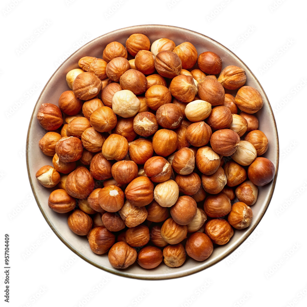 Fox nuts on plate isolated on transparent background.