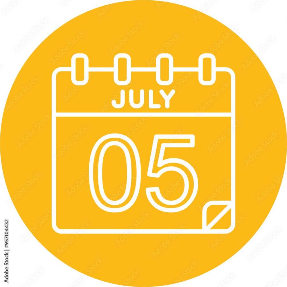 5 July Vector Icon Design 5 July Vector Icon Design