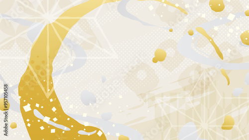 かっこいい雰囲気の和柄の背景イラスト_16:9