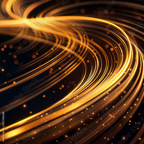 Wallpaper Mural Golden Energy Flow symbolizing AI Data Transfer - Generativ AI Torontodigital.ca